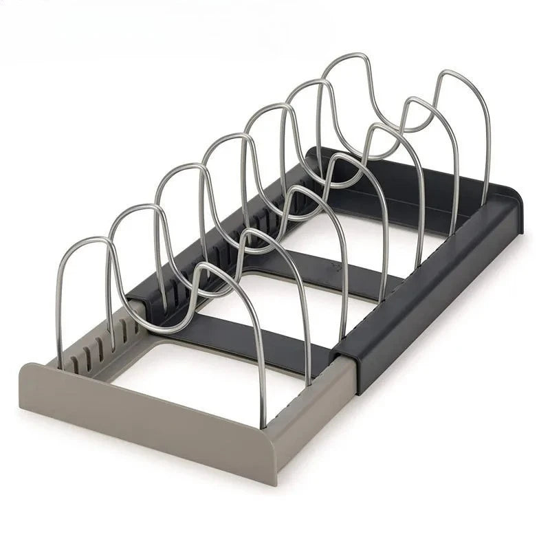 Tidy Haven Adjustable 7-Slot Pot & Pan Lid Organizer Rack