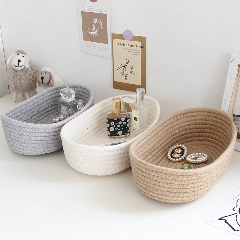 Tidy Haven Woven Storage Basket-Decorative Organizer for Bathroom, Nursery & Home