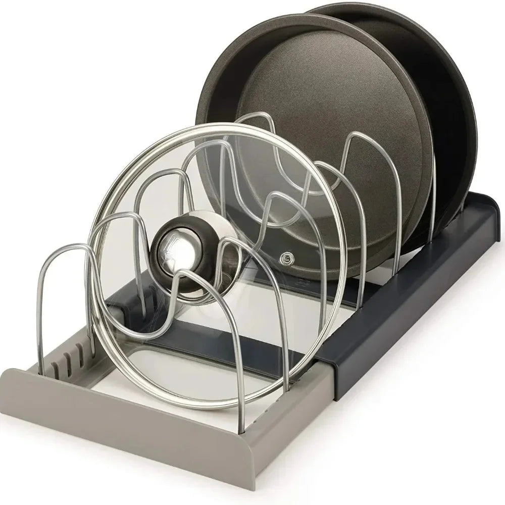 Tidy Haven Adjustable 7-Slot Pot & Pan Lid Organizer Rack