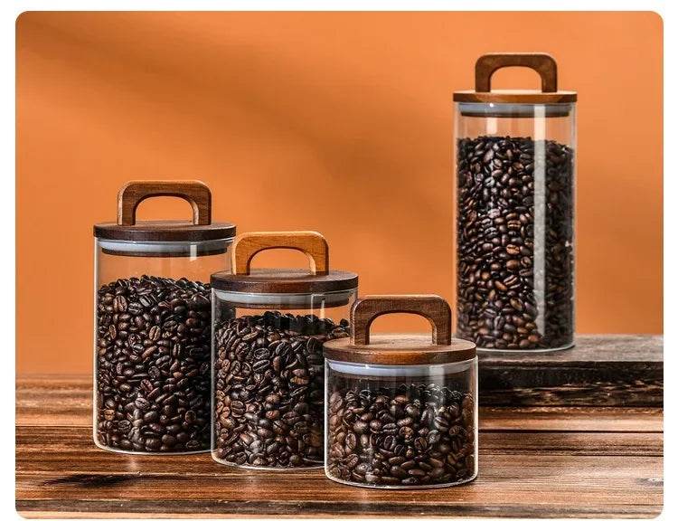 Tidy Haven Bamboo Lid Glass Storage Canister | Pantry & Kitchen Organization Jar