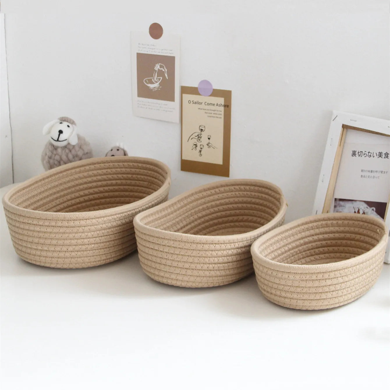 Tidy Haven Woven Storage Basket-Decorative Organizer for Bathroom, Nursery & Home