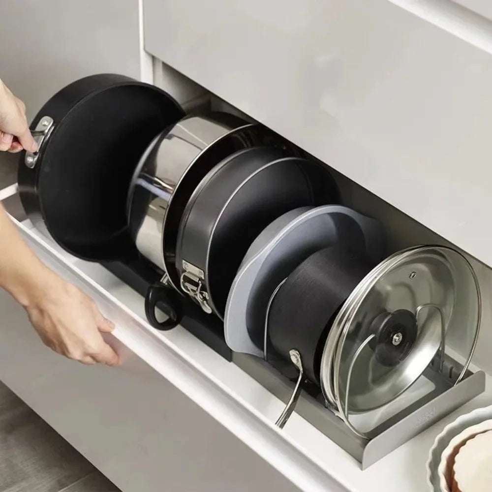 Tidy Haven Adjustable 7-Slot Pot & Pan Lid Organizer Rack