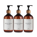 3-Piece Shower Dispenser Set – Shampoo, Conditioner & Body Wash Bottles | Refillable Bathroom Organizer