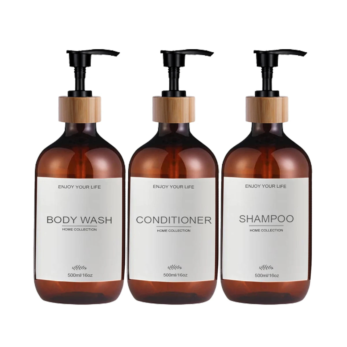 3-Piece Shower Dispenser Set – Shampoo, Conditioner & Body Wash Bottles | Refillable Bathroom Organizer