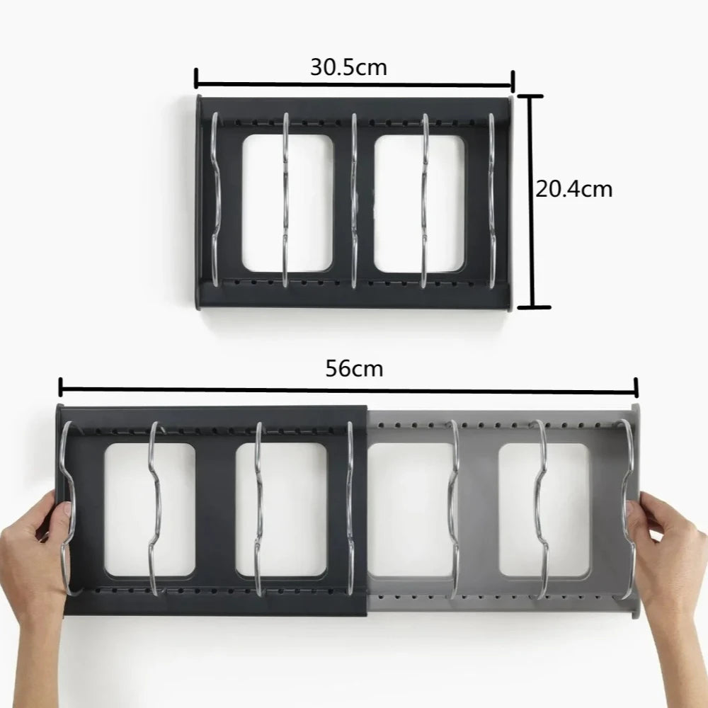 Tidy Haven Adjustable 7-Slot Pot & Pan Lid Organizer Rack