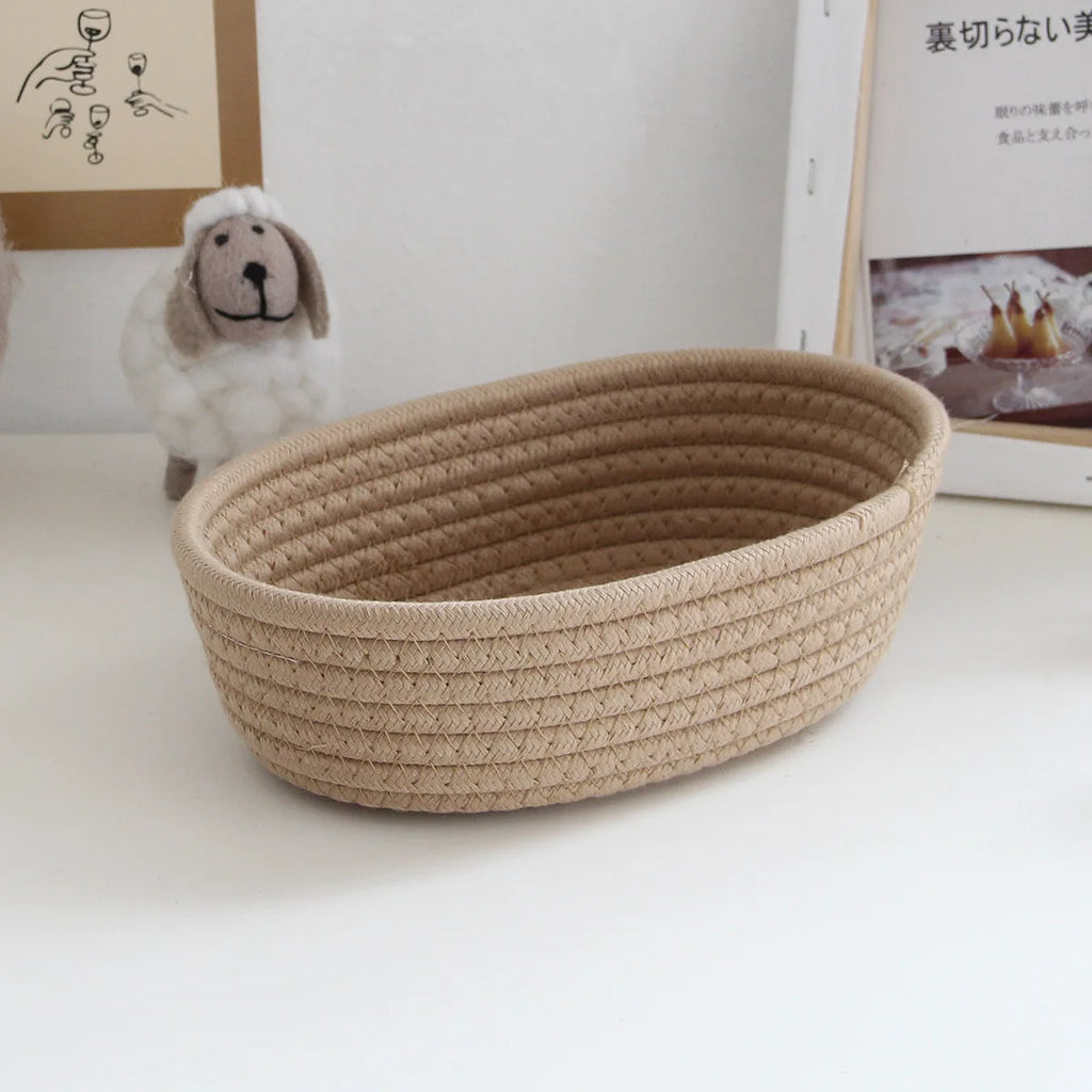 Tidy Haven Woven Storage Basket-Decorative Organizer for Bathroom, Nursery & Home