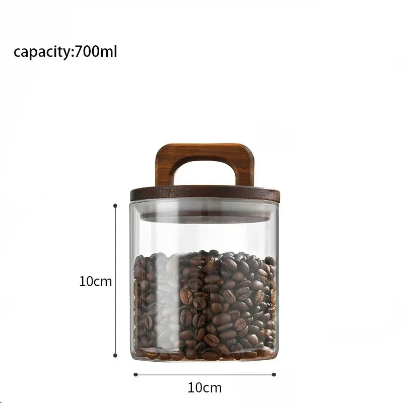 Tidy Haven Bamboo Lid Glass Storage Canister | Pantry & Kitchen Organization Jar