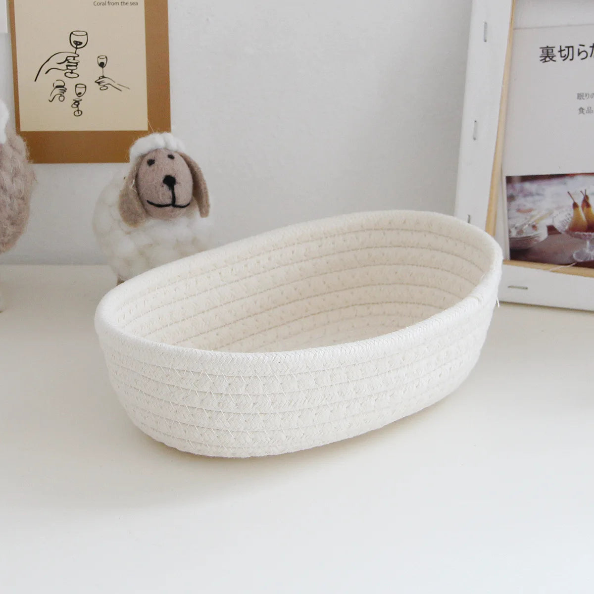 Tidy Haven Woven Storage Basket-Decorative Organizer for Bathroom, Nursery & Home