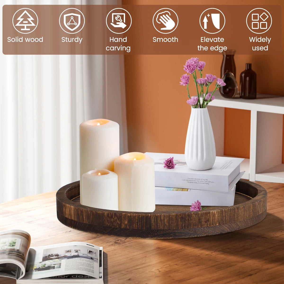 Tidy Haven Wood Accent Tray