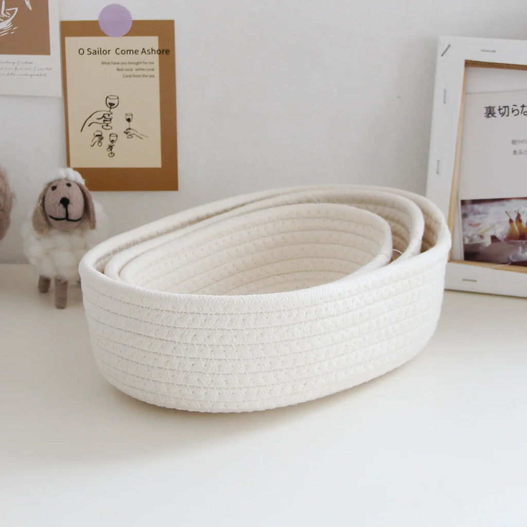 Tidy Haven Woven Storage Basket-Decorative Organizer for Bathroom, Nursery & Home
