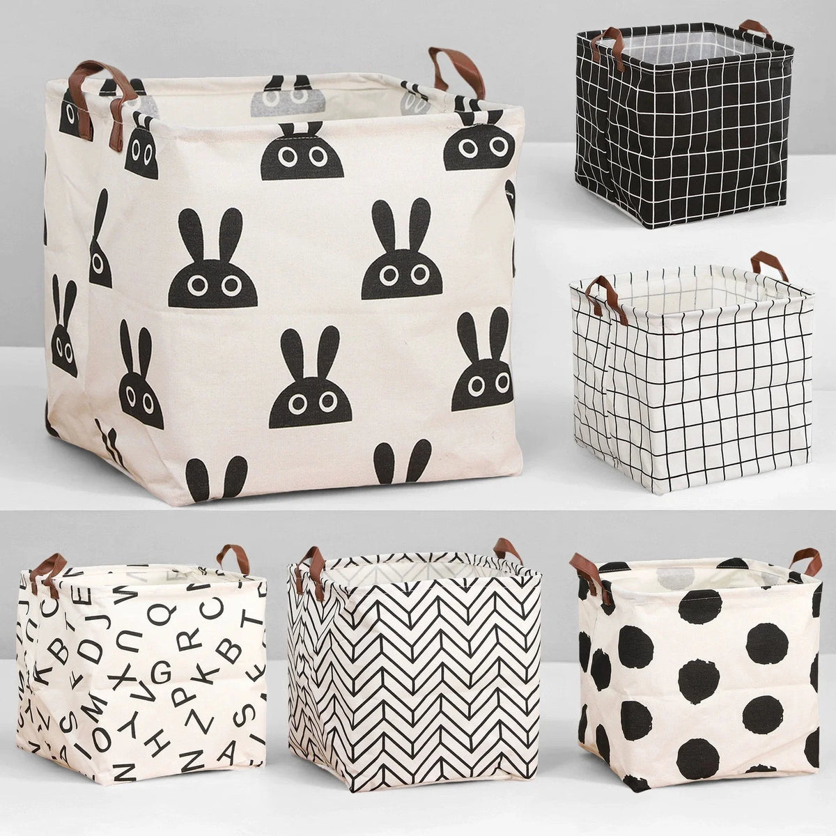 Tidy Haven Foldable Fabric Storage Bins with Handles | Cute Home Organization Baskets