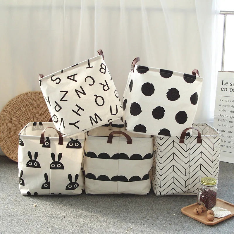Tidy Haven Foldable Fabric Storage Bins with Handles | Cute Home Organization Baskets