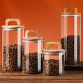 Tidy Haven Bamboo Lid Glass Storage Canister | Pantry & Kitchen Organization Jar