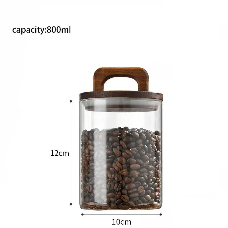 Tidy Haven Bamboo Lid Glass Storage Canister | Pantry & Kitchen Organization Jar
