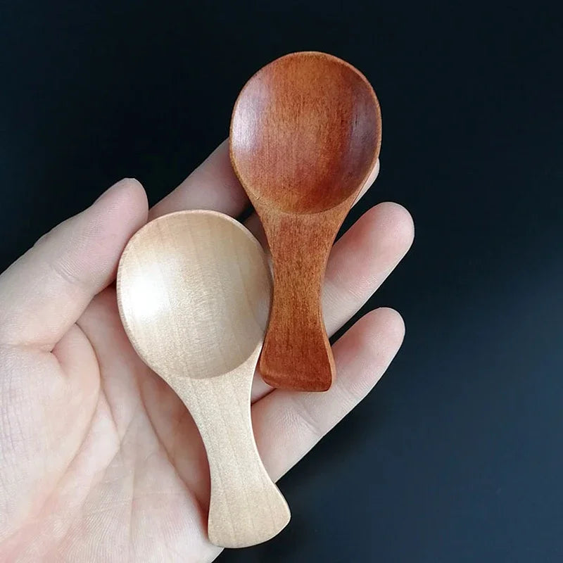 Tidy Haven 4Pcs Mini Wooden Spoons 
Sugar Tea Coffee Scoop Short Handle Wood