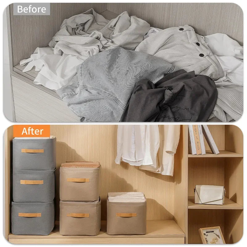 Tidy Haven Foldable Fabric Storage Bins with Handles