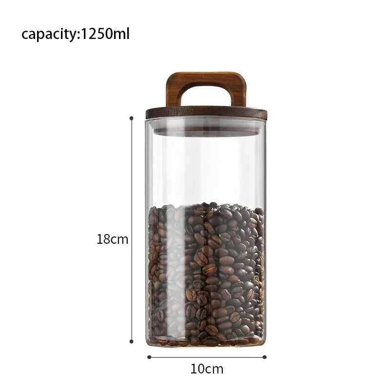 Tidy Haven Bamboo Lid Glass Storage Canister | Pantry & Kitchen Organization Jar