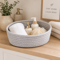 Tidy Haven Woven Storage Basket-Decorative Organizer for Bathroom, Nursery & Home